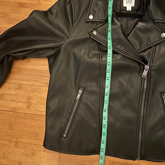 Gap Faux Leather Moto Jacket Large - Picture 10 of 11